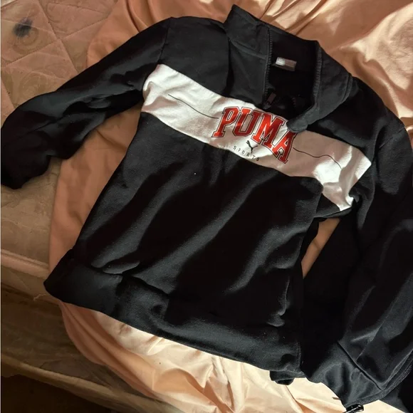 Puma Black and White Tracksuit with Red Logo - Picture 4 of 5